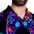 thumbnail image 5 of Game Controller Men's Casual Printed Button Down Short Sleeve Summer Beach Shirt, Unisex, 5 of 6