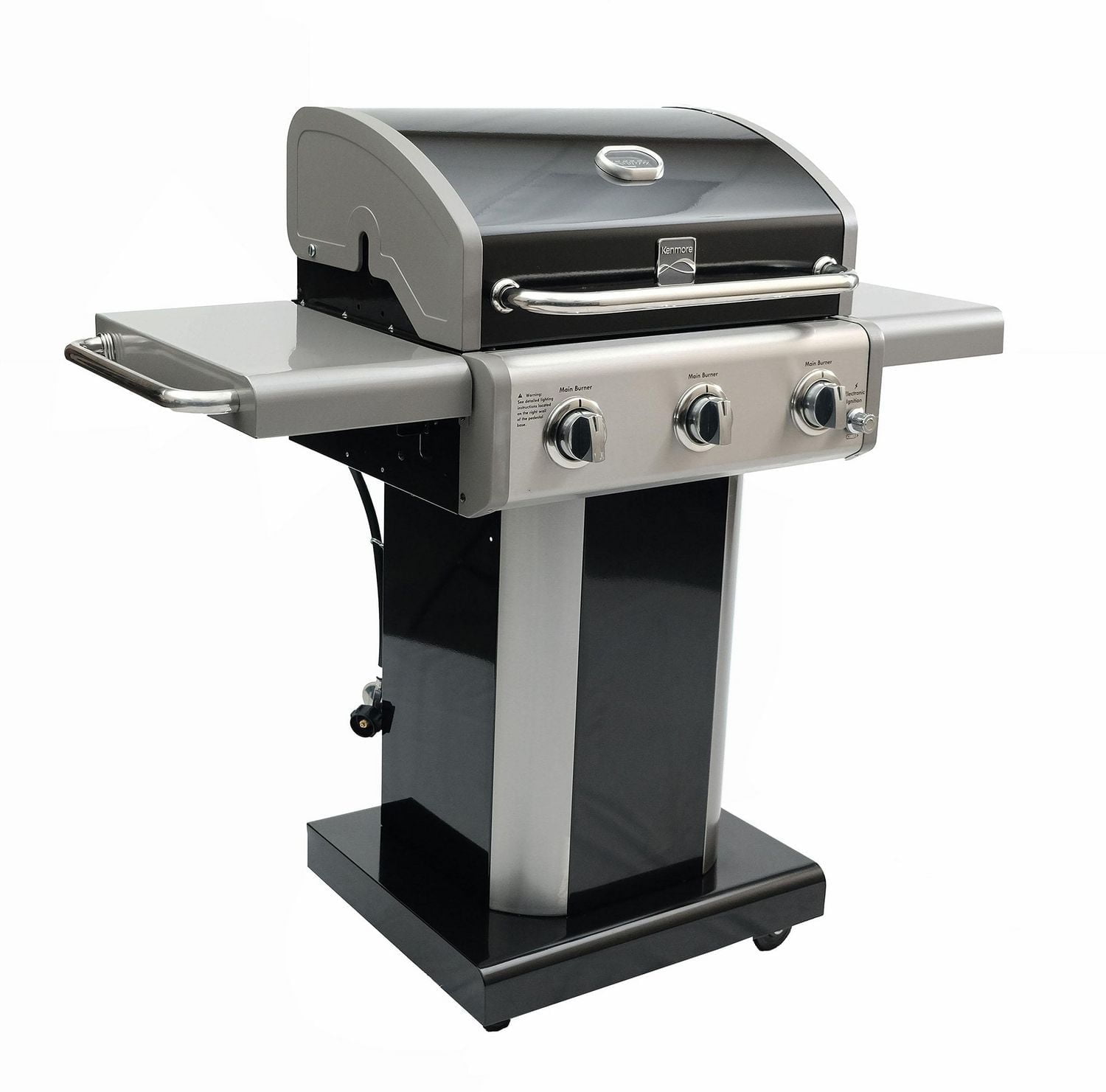 Kenmore 3 Burner Pedestal Gas Grill - Black
