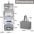 thumbnail image 5 of LEEYNEER Travel Hanging Toiletry Bag  Hanging Travel Makeup Organizer  Foldable Cosmetic Organizer Transparent Cosmetic Bag Makeup Bag for Traveling Toiletries Accessories  Grey, 5 of 9