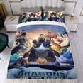 thumbnail image 4 of Cómo Entrenar a Tu Dragón 4 Conjunto de sábanas temático, trío de piezas, cómodo y amigable con la piel, diseño único, regalo de decoración para el hogar para familiares, amigos y fans, 90 cm * 190 cm, 4 of 6