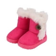 thumbnail image 2 of Eltusu Girls Snow Booties, Windproof Non Slip Thermal Outdoor Winter Boots Shoes Hot Pink Size 1(Big Kids), 2 of 5