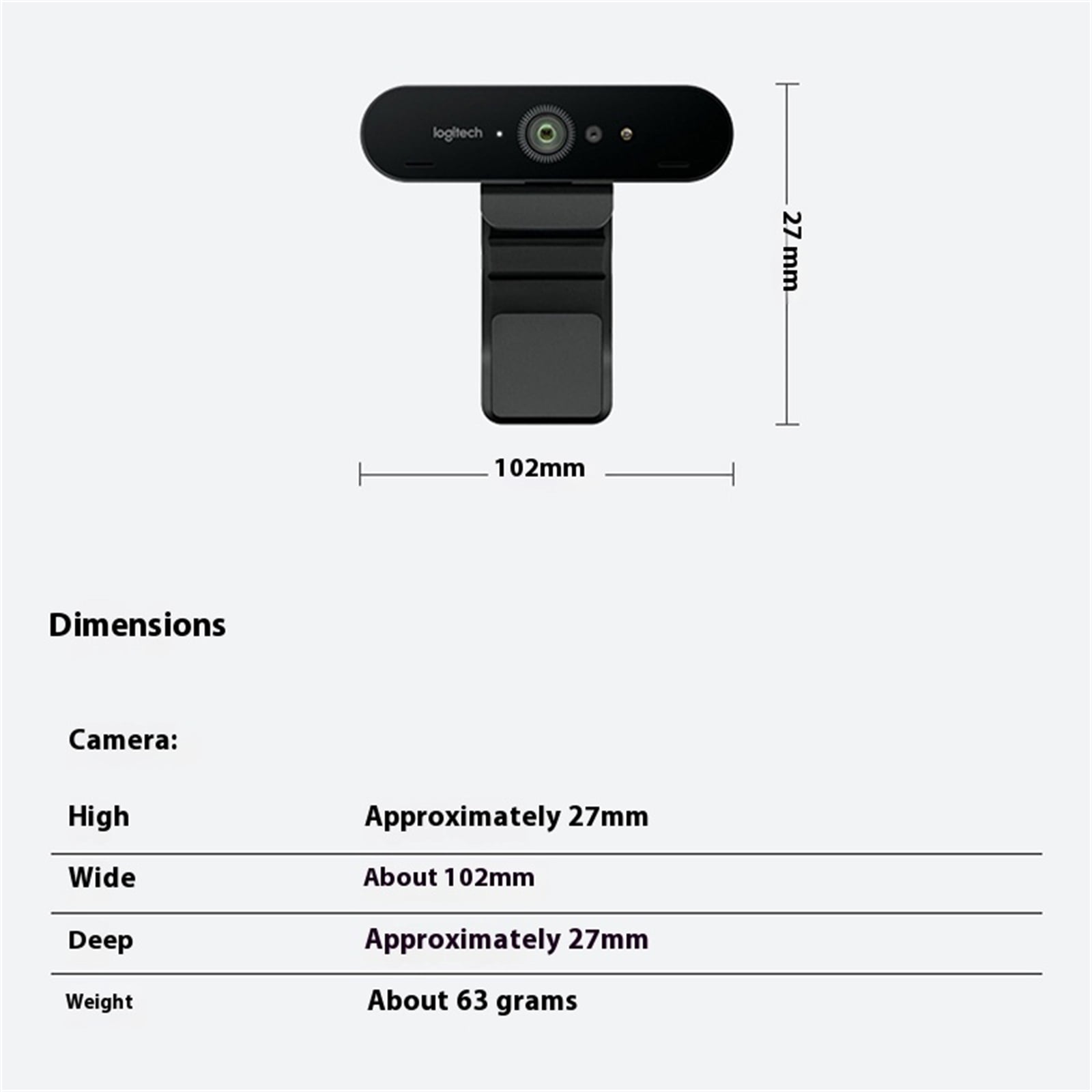 Logitech C1000E Wired HD Webcam, 4K Ultra HD Professional-Grade Commercial Webcam, Live Webcam, Auto Light Correction, HDR and Windows Hello Support, Black