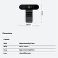 thumbnail image 3 of Logitech C1000E Wired HD Webcam, 4K Ultra HD Professional-Grade Commercial Webcam, Live Webcam, Auto Light Correction, HDR and Windows Hello Support, Black, 3 of 9