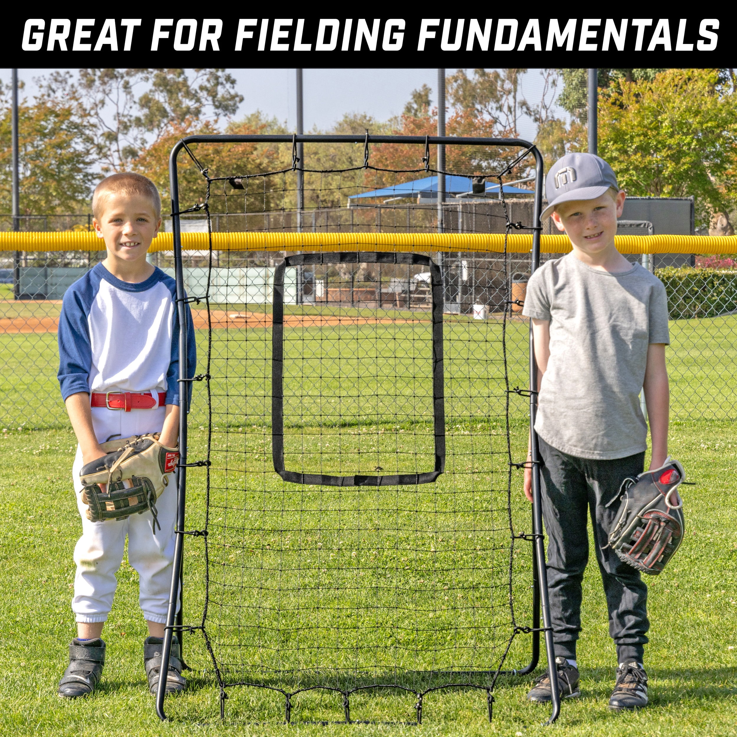 GoSports 5 x 3 ft Baseball & Softball Pitching and Fielding Rebounder - Pitch Back Net with Strike Zone