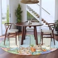 thumbnail image 3 of Round Rugs 5 Ft, Easter Non Slip Area Rugs for Kitchen Bedroom Entryway, Spring Rabbit Eucalyptus Leaves Eggs Wooden Washable Carpet Runner Rug Floor Mats for Bedroom Home Decor, 3 of 8