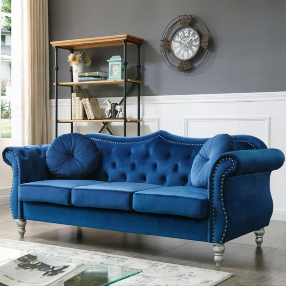 Hollywood G0661A-S Sofa with Soft Velvet Cover, Navy Blue