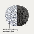thumbnail image 4 of bellolin Hand-Knitted Round Boho Pouf | Cable Knitted Cord Boho Pouffe | Stuffed Poof Accent Beanbag Chair | Footrest for Living Room, Bedroom, Nursery, Covered Patio (19.5"X19.5" X14") (Gray), 4 of 7