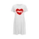 thumbnail image 5 of Camisón corto de talla grande para mujer, camisón de manga corta con estampado de pecho a la moda, camisón para mujer, 5 of 5