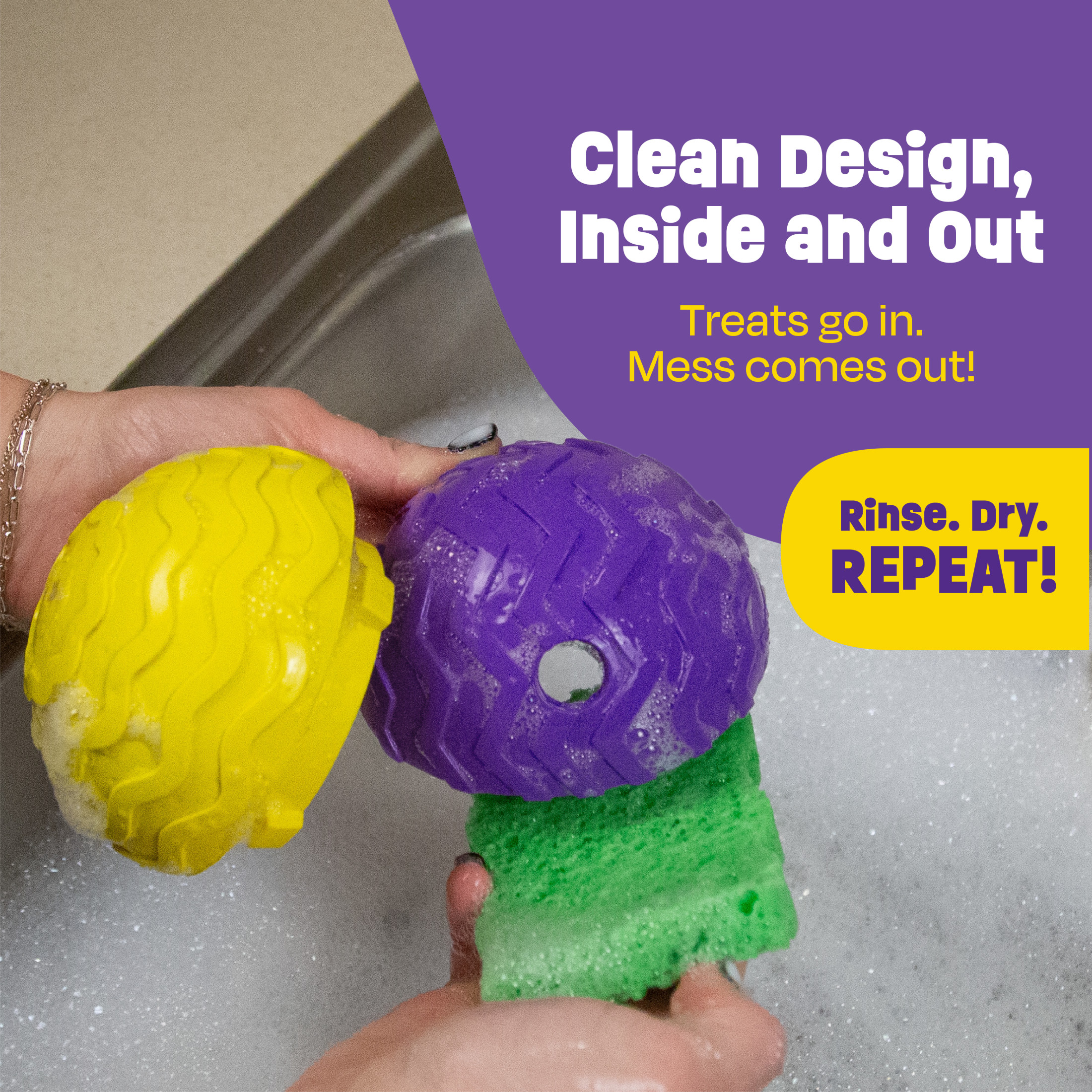 Brightkins Tough & Tumble 2-piece Texture Ball Large, Puppy Essentials