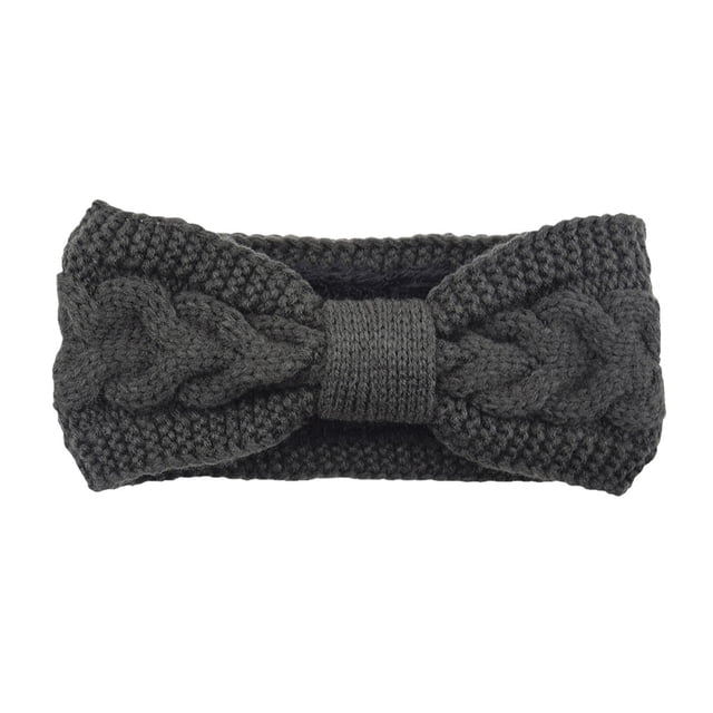 Sonducket Diademas de ganchillo invierno elástico de punto de punto ancho cálido grueso Universal calentador de orejas diadema regalos para mujeres Accesorio para el cabello Gris oscuro Sonducket AP009571-07B
