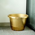 thumbnail image 6 of Efavormart 14" Dia Modern Gold Barrel Planter Pot, Decorative Indoor Outdoor Flower Pots, 6 of 11