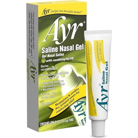 Ayr Saline Nasal Gel, With Soothing Aloe, 0.5 Ounce Tube