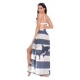 thumbnail image 3 of FORMRS Womens Long Sarong Beach Wrap Semi-Sheer Bikini Skirt Bathing Swimsuit Cover Up, Dark Sharks, 3 of 7
