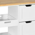 thumbnail image 5 of Dejiavue Small Solid Wood Top Kitchen Island Cart on Wheels with Storage, Rolling Portable Dining Room Serving Utility Carts Mobile Movable with 3 Drawers Cabinet,White, 5 of 18