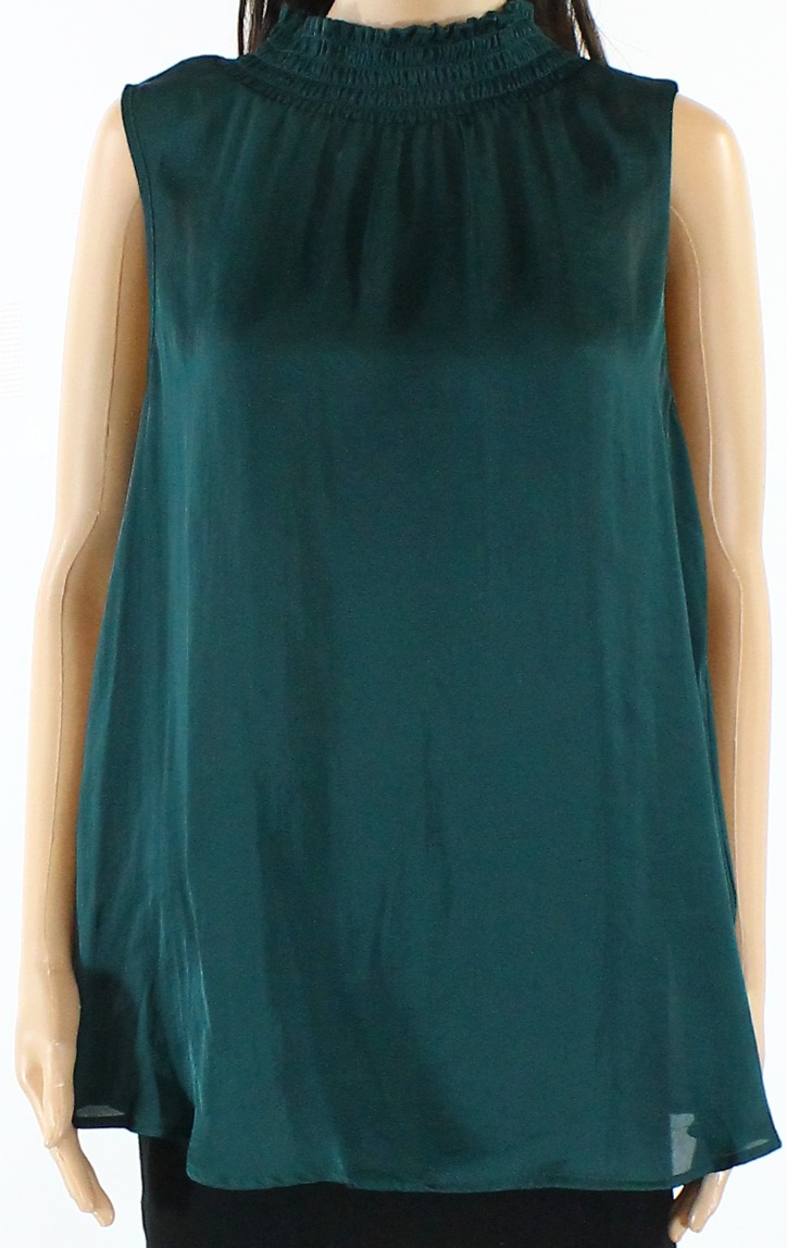 dark green satin blouse