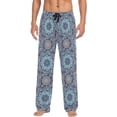 thumbnail image 2 of FREEAMG Foral Print Pajama Pants for Men, Men's Separate Bottoms, Pure Cotton Comfortable Lounge Pants for Men（103）, 2 of 7