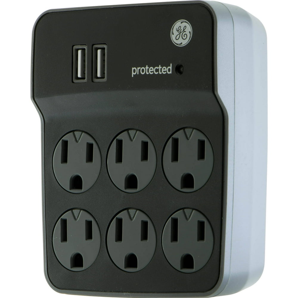 GE Pro Surge Protector with 6 Outlets and 2 USB Charging Ports