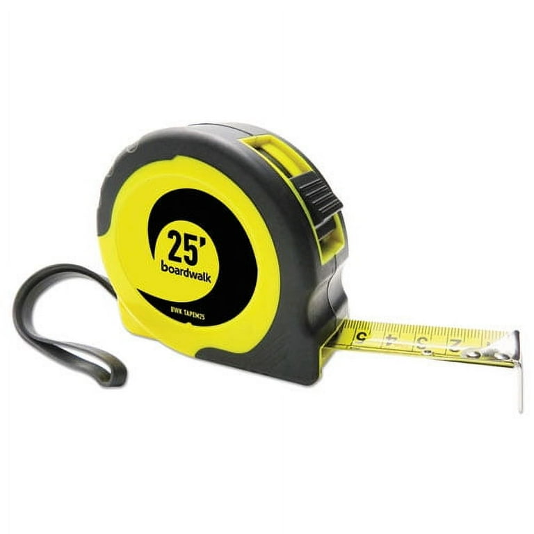 Easy Grip Tape Measure, 25 ft, Plastic Case, Black and Yellow, 1/16 Easy Grip Tape Measure, 25 ft, Plastic Case, Black and Yellow, 1/16