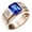 Blue, variant on Wedding Party Men Square Rhinestone Inlaid Wide Band Finger Ring Jewelry Gift