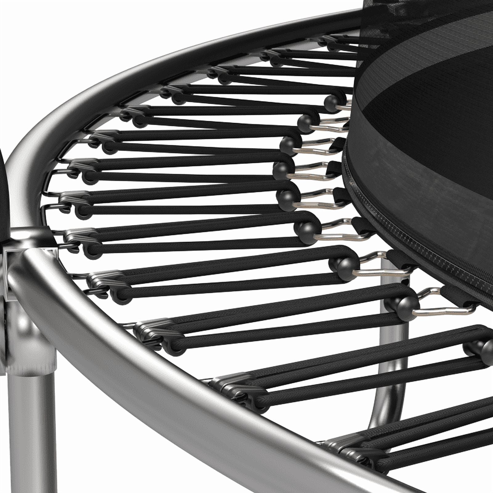 8FT Trampoline for Kids, 96" Outdoor Backyard Trampoline with Safety Enclosure Net, Springfree Bungee Trampoline for Kids, Heavy-Duty Galvanized Steel Frame Black
