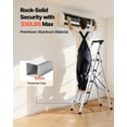 thumbnail image 4 of VEVOR 5 Step Ladder, Folding Step Stool with Wide Anti-Slip Pedal and Comfort Handgrip, 330 lbs Capacity Portable Aluminum Stepladder, Multi-Use for Kitchen, Warehouse, Household and Office, Silver, 4 of 9