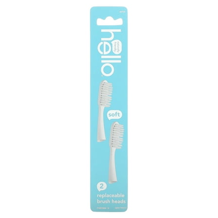 Hello Replaceable Brush Heads, Soft, 2 Pack