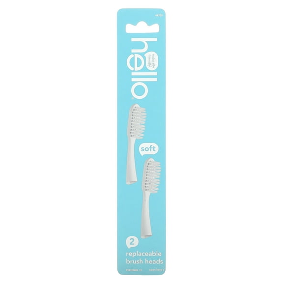 Hello Replaceable Brush Heads, Soft, 2 Pack