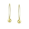 thumbnail image 2 of Bling Jewelry Womens Minimalist  Dangle Earrings 14K Gold Plated Sterling Silver 8MM Bead, 2 of 4