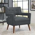 thumbnail image 4 of Fauteuil en Tissu Transparent LexMod, Gris, 4 of 4
