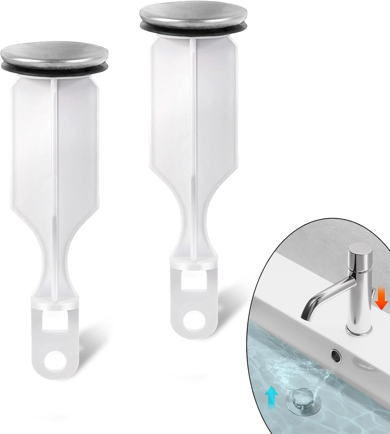 Kingston Brass EV8411 Coronet Push Pop-Up Bathroom Sink Drain – Without Overflow, Polished Chrome, Solid Brass