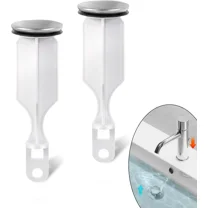 (2-Pack) Bathroom Sink Pop-Up Stoppers - With Brushed Nickel