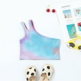 thumbnail image 2 of Junlike Cute Summer Tops for Girls Toddler Kids One Shoulder Crop Top for 1-6 Years, 2 of 4