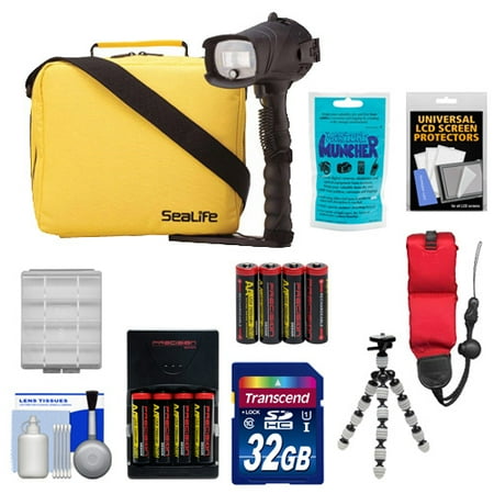 SeaLife SL961 Universal Underwater Photo/Video Pro Flash with Arm Bracket & Case + 32GB Card + Batteries & Charger + Flex Tripod + Silica Gel + Accessory Kit