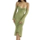 thumbnail image 3 of Sunloudy Vestido Midi Elegante para Mujer, Vestido de Fiesta con Cola de Pescado de Color Sólido y Manga Larga con Escote Halter y Tirantes Halter Sunloudy  moda, 3 of 9
