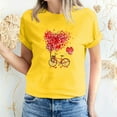 thumbnail image 1 of T-shirt à Manches Courtes Imprimé Amour de la Saint-Valentin pour Femmes, Col Rond, 1 of 1