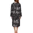 thumbnail image 3 of Whosucclay Skull Cat Rose Spider Web Print Zipper Front Robes for Women, Soft Long Sleeve Nightgown for Women Casual Housecoat Loungewear Sleepwear Dress with Zipper and 2 Pockets Halloween Decor, L, 3 of 6