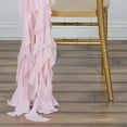 thumbnail image 2 of Efavormart Rose Gold | Blush Chiffon Curly Chair Sash, 2 of 9