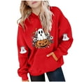 thumbnail image 2 of YUNAFFT Chandail à Capuchon pour Enfants 5-15 Ans avec Poche Manches Raglan Molleton Japonais Décontracté Halloween Automne Hiver Multicolore, 2 of 4