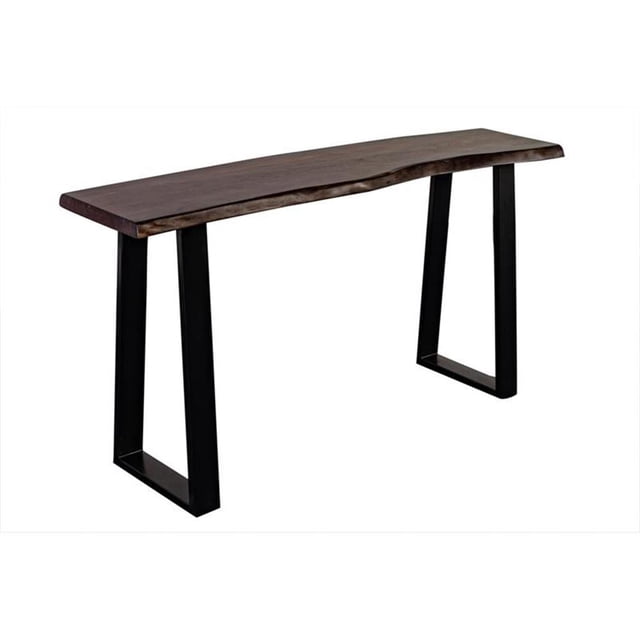Hawthorne Collections Table Console en Bois de Sheesham Massif à Bord Vivant Helena - Gris