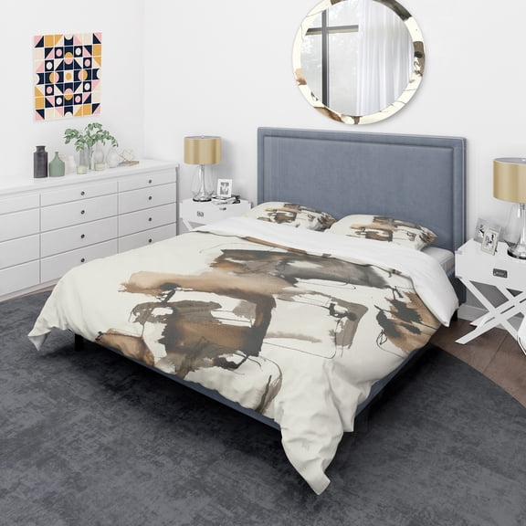 Designart 'Gold Glam Squares II' Glam Duvet Cover Set