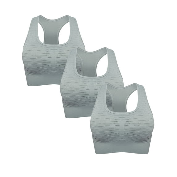 YouLoveIt 3 PCS Women's Racerback Sports Bra Removable Pads Yoga Running Workout Bra Activewear Fitness Bra Padded Sports Bras with Good Support
