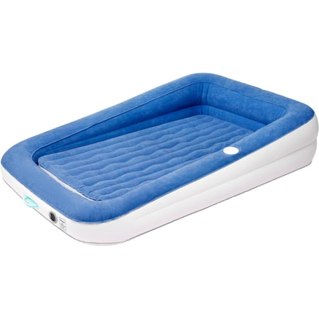 SoundAsleep Dream Series Kids Air Mattress with High Speed External Pump - Extra Tall Safety Bumpers - Portable, Toddler Blow up Bed for Kids - Inflatable Toddler Air Mattress for Home and Camping