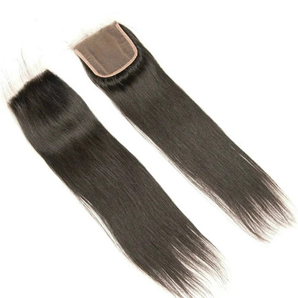 4x4 Lace Closure Straight, Brazilian Virgin Human Hair 3 Bundles (08 10 12)