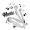 thumbnail image 2 of Music Wall Decal Earphones Silhouette and Musical Notes Bedroom Wall Decal for Girls Instrument Cute Themed Room Décor - Size: 27 In x 30 In, 2 of 5