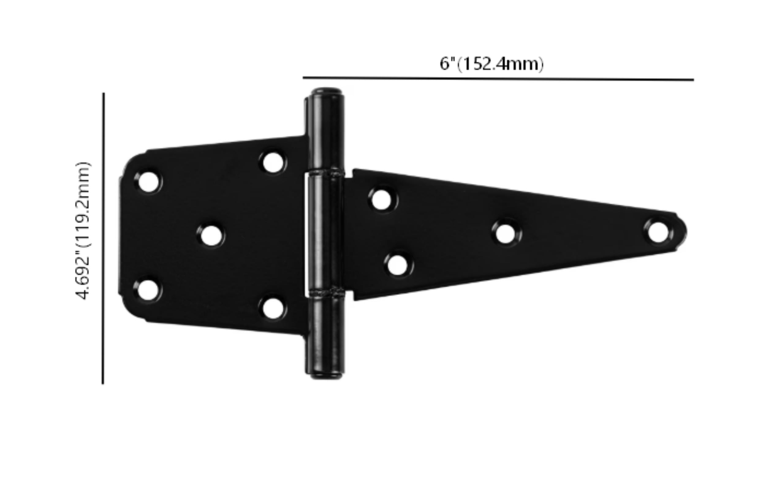(2 pack) Hyper Tough 6-Inch New Heavy Duty Tee Hinge, Black, 1 Piece