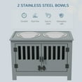 thumbnail image 4 of PawHut Bols Surélevés pour Chiens avec 2 Bols en Acier Inoxydable, Rangement, pour Chiens TG, Gris, 4 of 10
