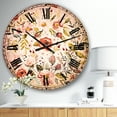 thumbnail image 2 of Designart 'Hand drawn floral wreath' Traditional wall clock, 2 of 3
