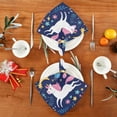 thumbnail image 4 of Coolnut Set of 1 Cute Unicorn Satin Napkin Square 20 Inches Table Napkins Soft Smooth Decorative Napkins for Wedding Banquet Party Decoration, 4 of 6