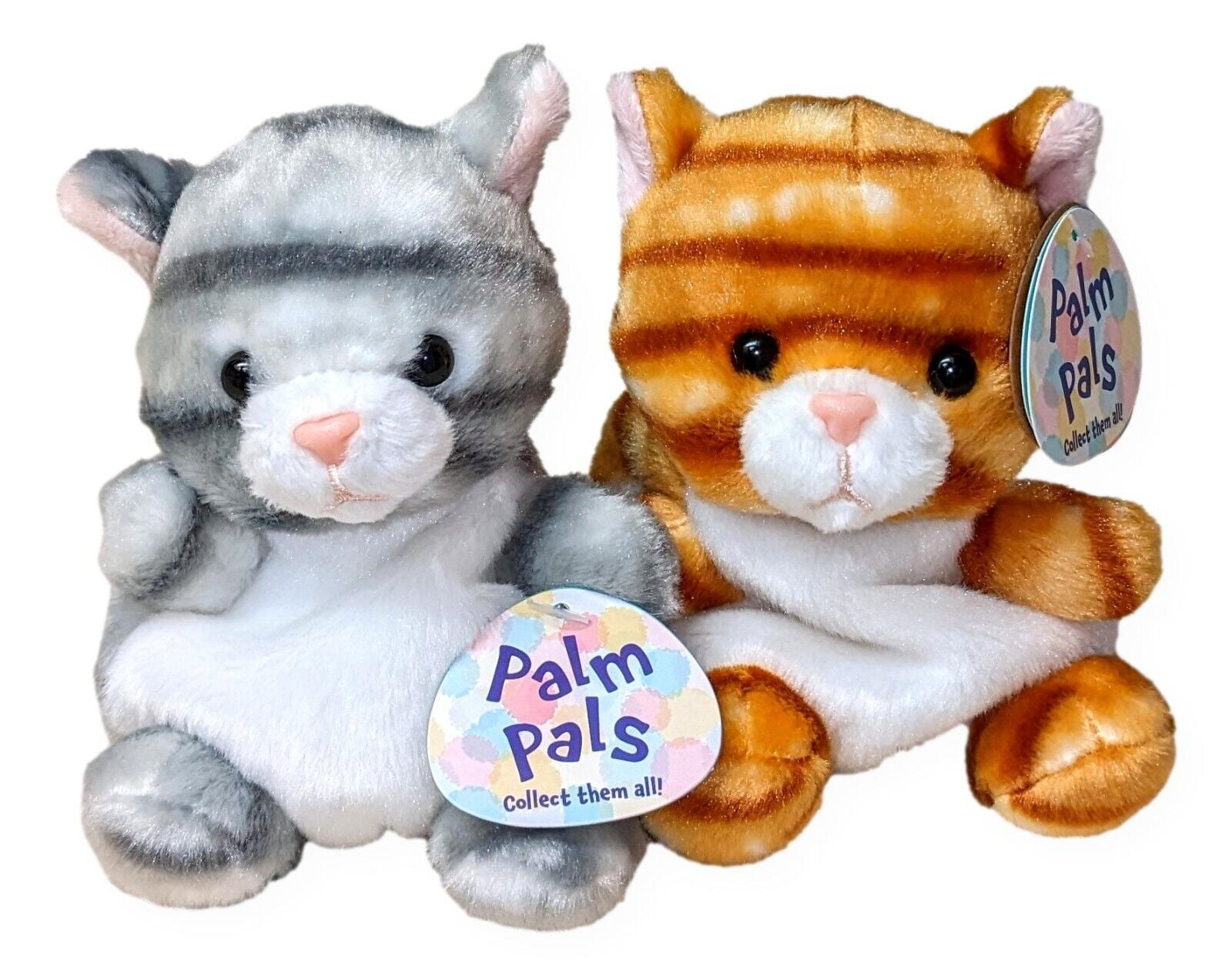 Set of 2 MEOW KITTY & SILVER KITTY Cat Palm Pals 5" Stuffed Animal ...