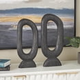 thumbnail image 2 of 20", 18"H Black Mango Wood Cutout Oval Abstract Sculpture, by DecMode (2 Count), 2 of 9